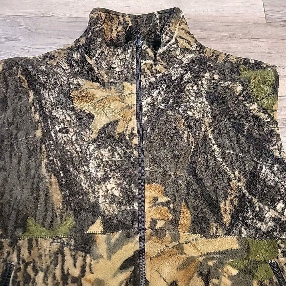 Cabela's Outdoor Gear Vest Mens‎ Large Camo Hunting Fleece Long Sleeve Full Zip